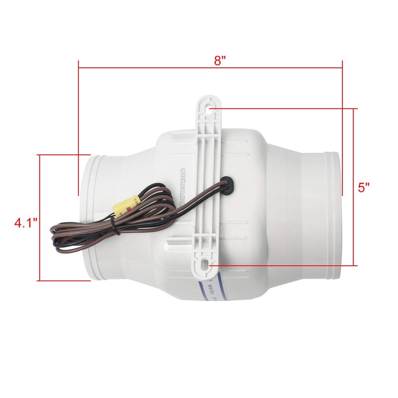 NovelBee 12V 270CFM Electric 4" in-Line Marine Bilge Air Blower with Six Blade Fan Maximize Air Flow and Efficiency - Image 2